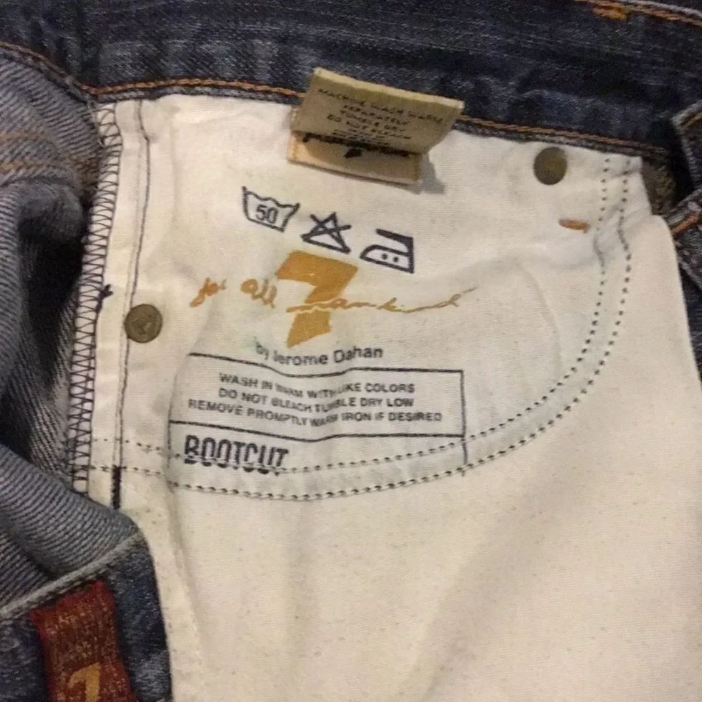 74AMK Distressed Blue Boot Cut Jeans - Picture 4 of 6